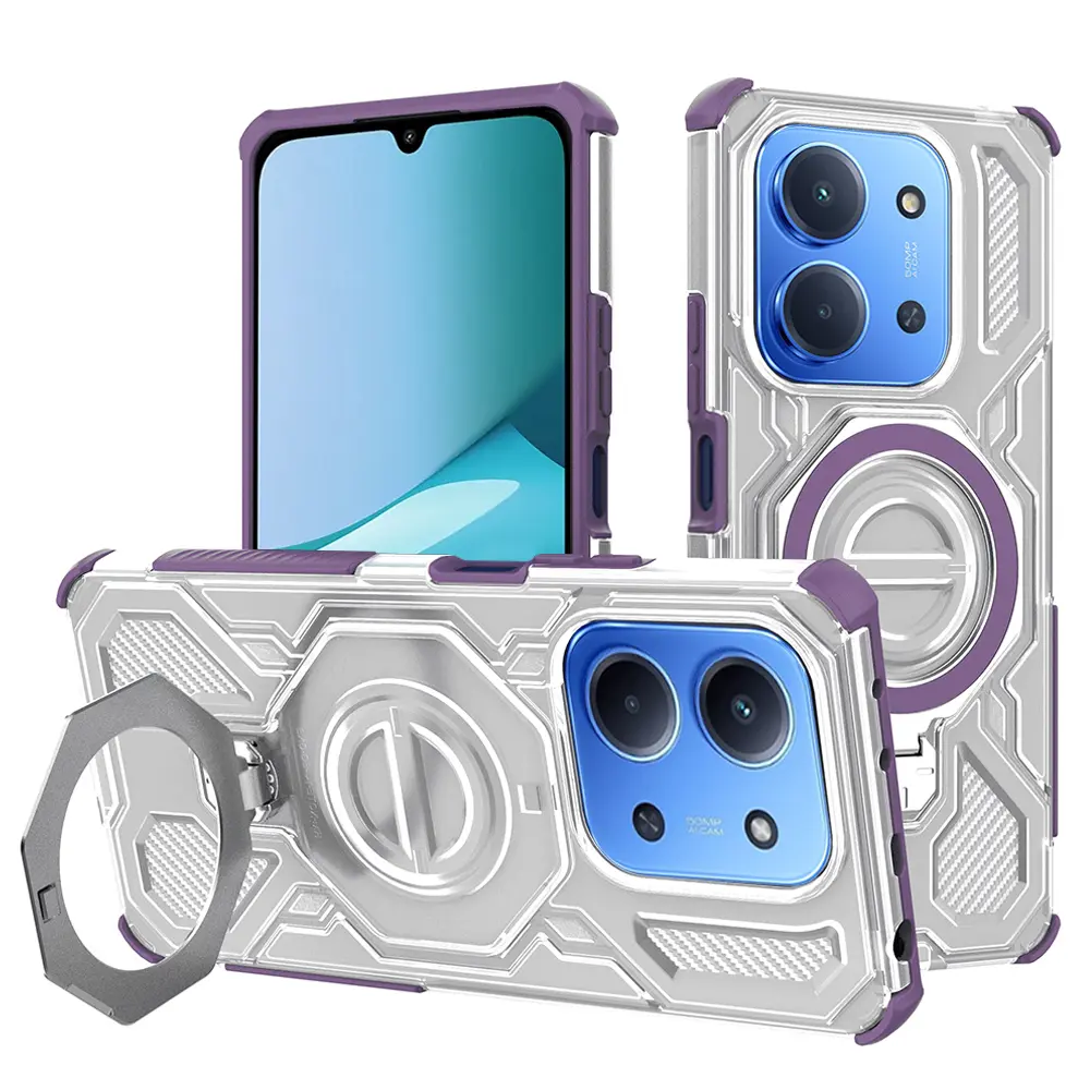 Techsuit Carbon Shield PRO pro Xiaomi Redmi 15C Poco C85 fialová průhledná