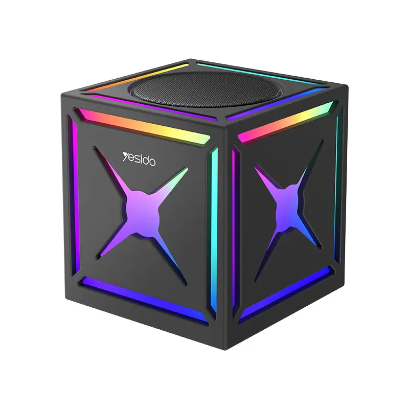 Yesido Přenosný Bezdrátový Reproduktor YSW34 Bluetooth V5.3 TWS 500mAh RGB Světla Černý