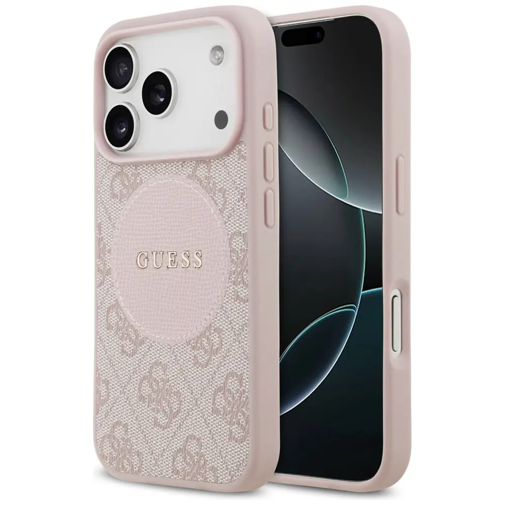 Guess 4G Circle Classic Logo MagSafe iPhone 17 Pro Růžová