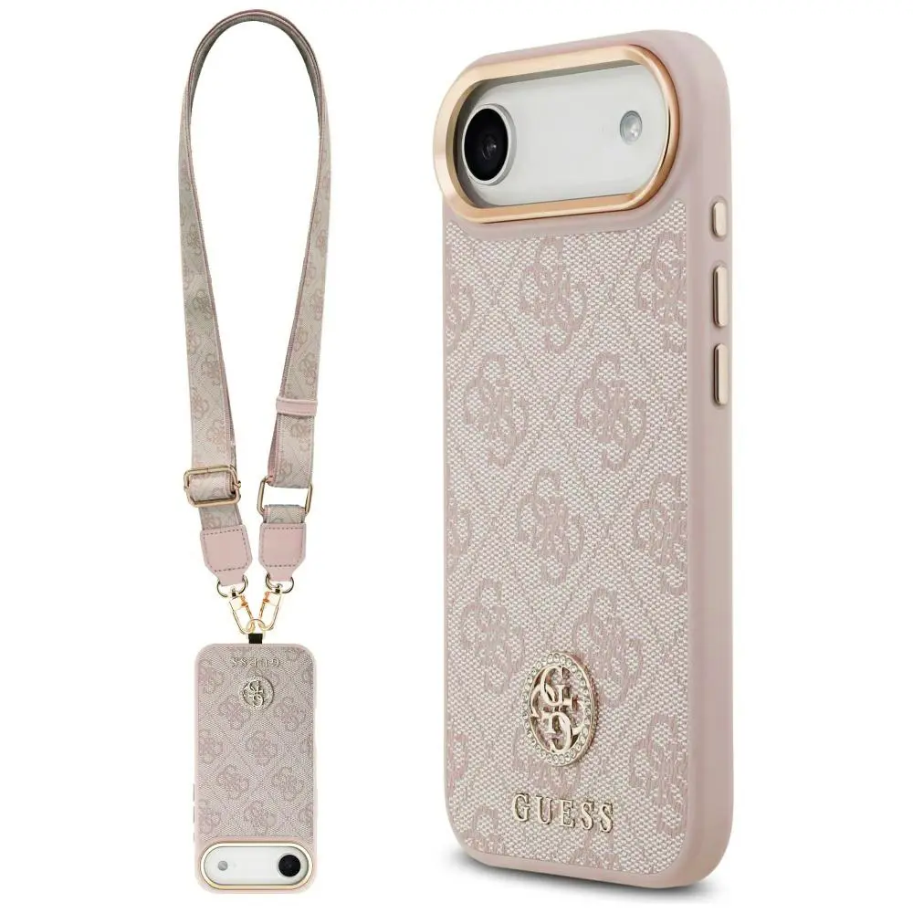 Guess Hardcase 4G Strass Logo &amp; Big Strap iPhone 17 Air růžová