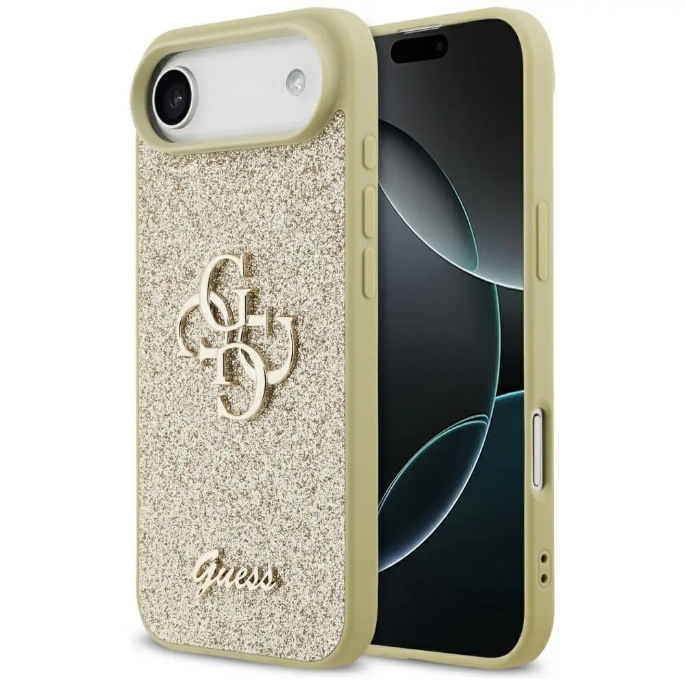 Guess Fixed Glitter Big 4G pouzdro iPhone 17 Air zlatá