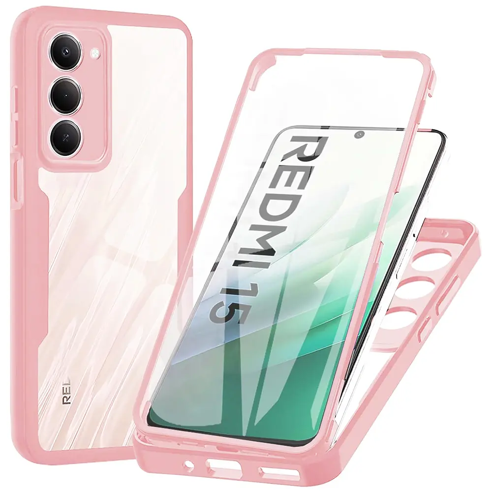 Techsuit ColorVerse 360 Series + Ochranná fólie Xiaomi Redmi 15 4G / 5G Růžová