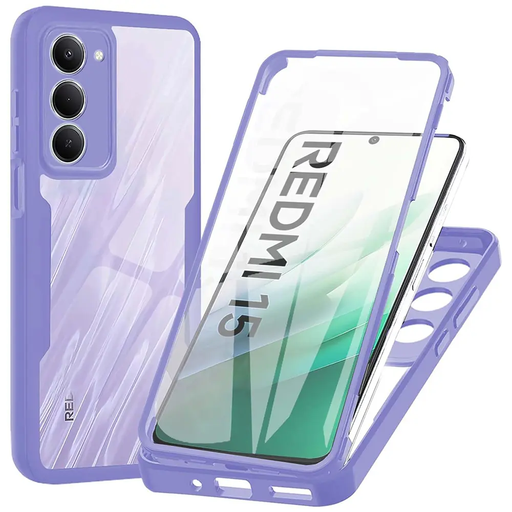 Techsuit ColorVerse 360 Series + Ochranné sklo Xiaomi Redmi 15 4G / Redmi 15 5G Fialová