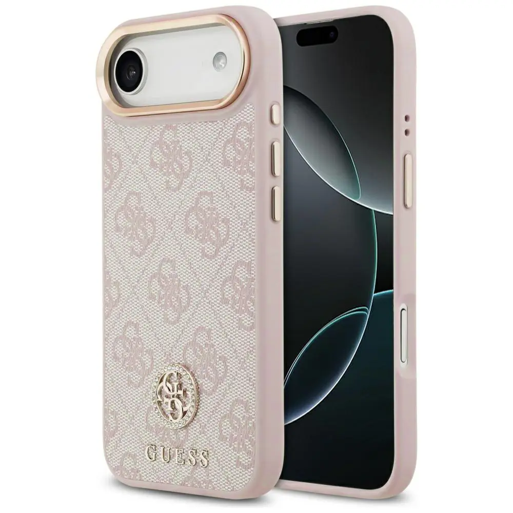 Guess Hardcase 4G Strass Logo MagSafe iPhone 17 Air růžová