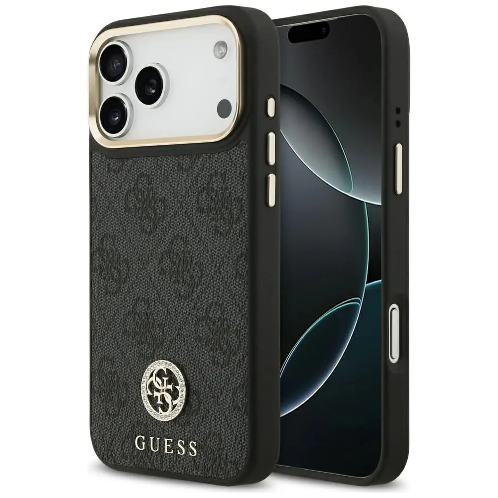 Guess Hardcase 4G Strass Logo MagSafe iPhone 17 Pro Max černý