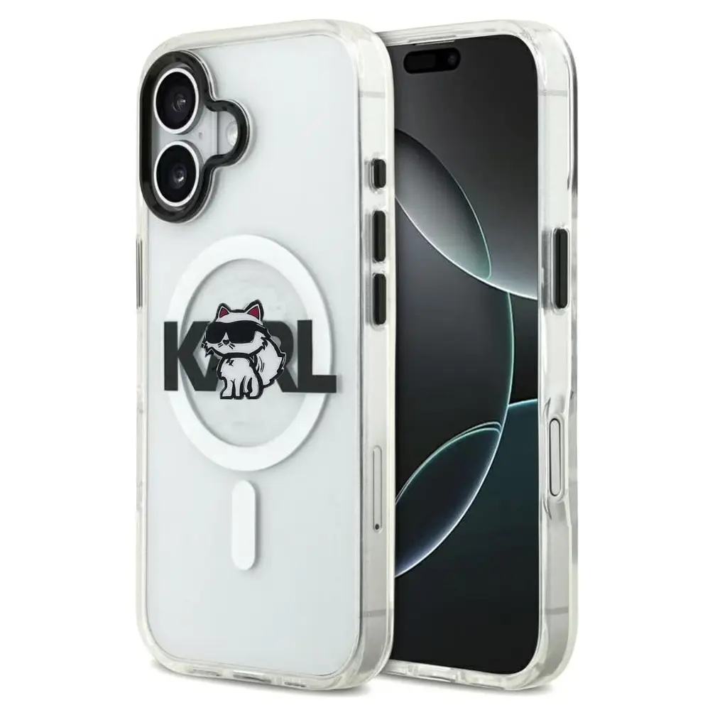 Karl Lagerfeld IML Choupette Sketch Logo MagSafe iPhone 17 průhledný