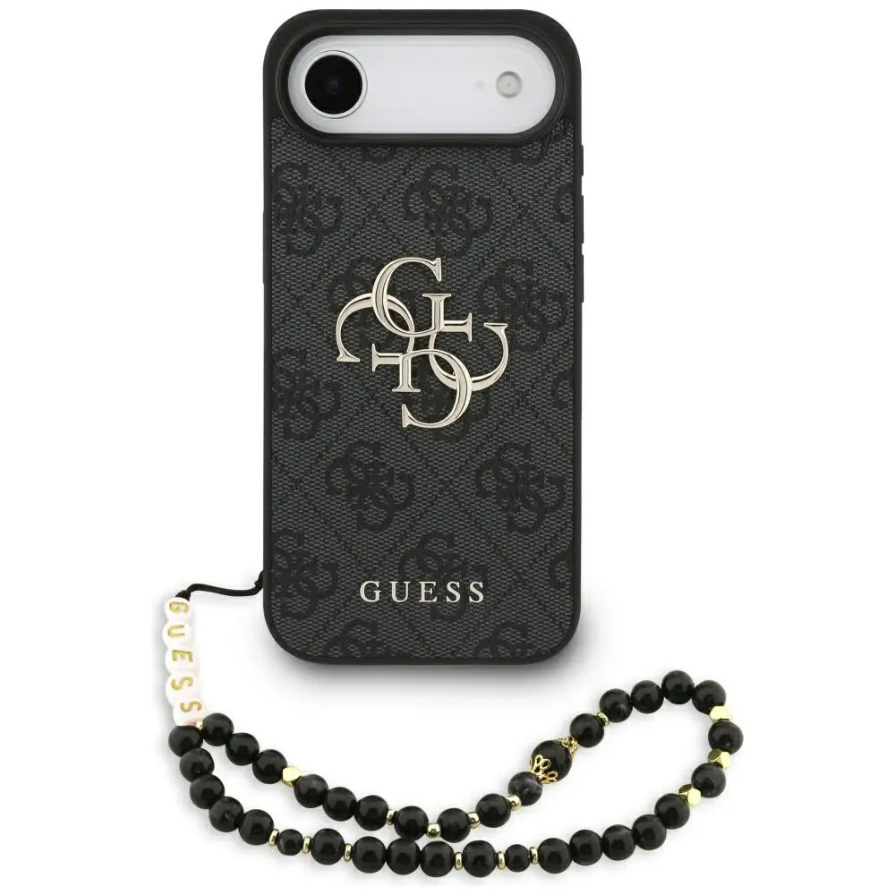 Zadní kryt Guess PU 4G Metal Logo Strap pro iPhone 17 Air Black