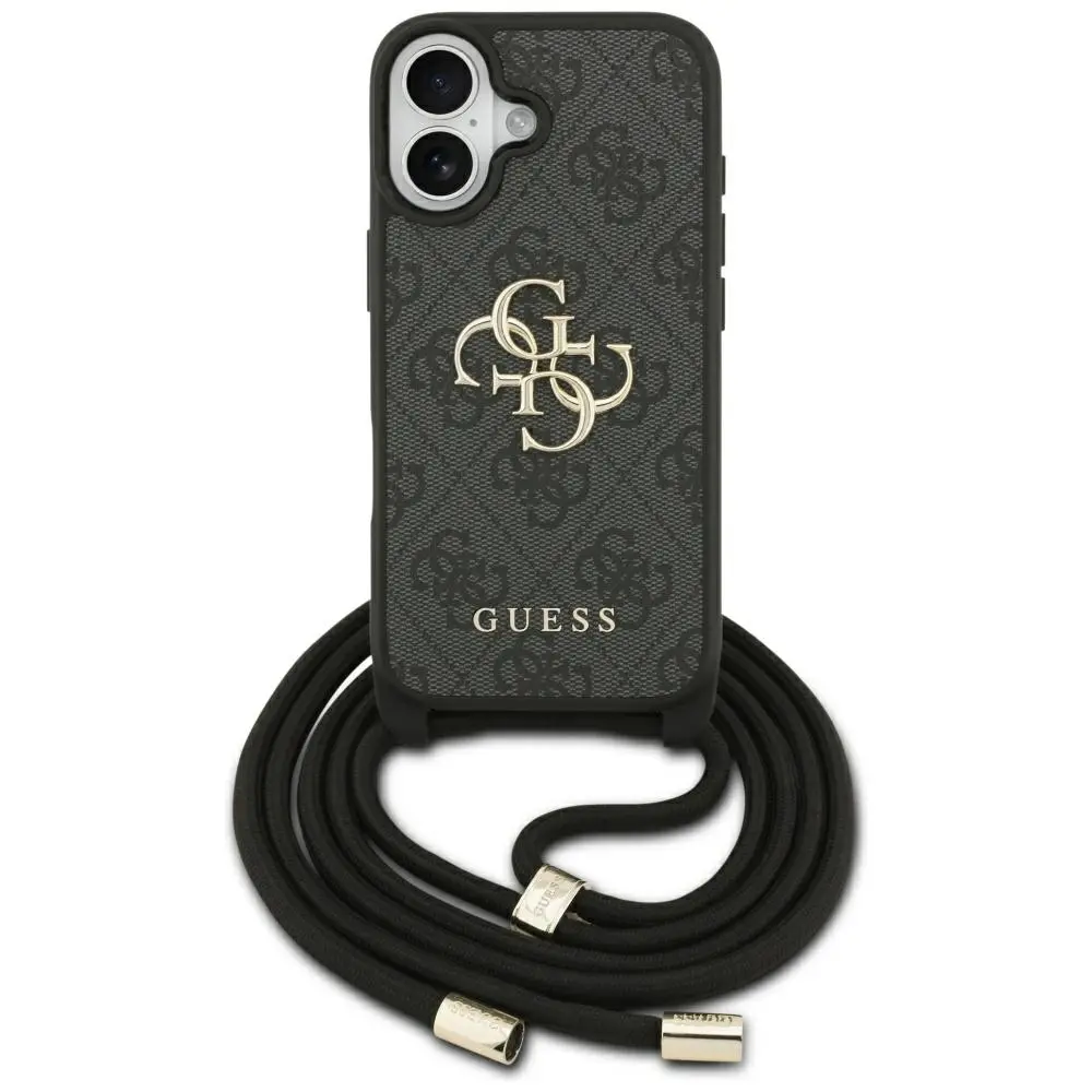 Guess Hardcase 4G CBDY Big Logo s popruhem iPhone 17 černá