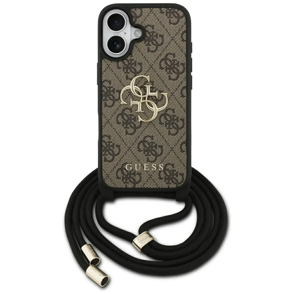Guess Hardcase 4G CBDY Big Logo s popruhem iPhone 17 hnědý