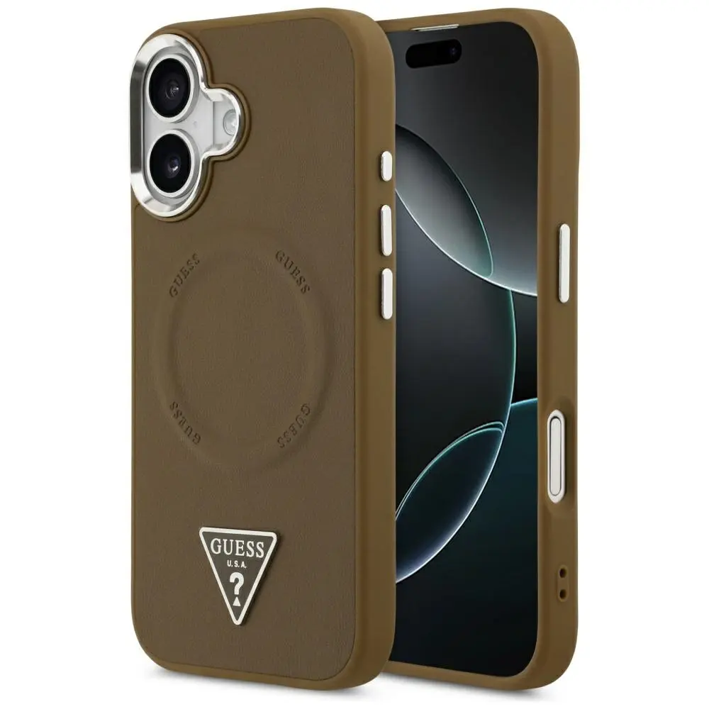 Guess Hardcase Triangle Logo MagSafe iPhone 17 Hnědý