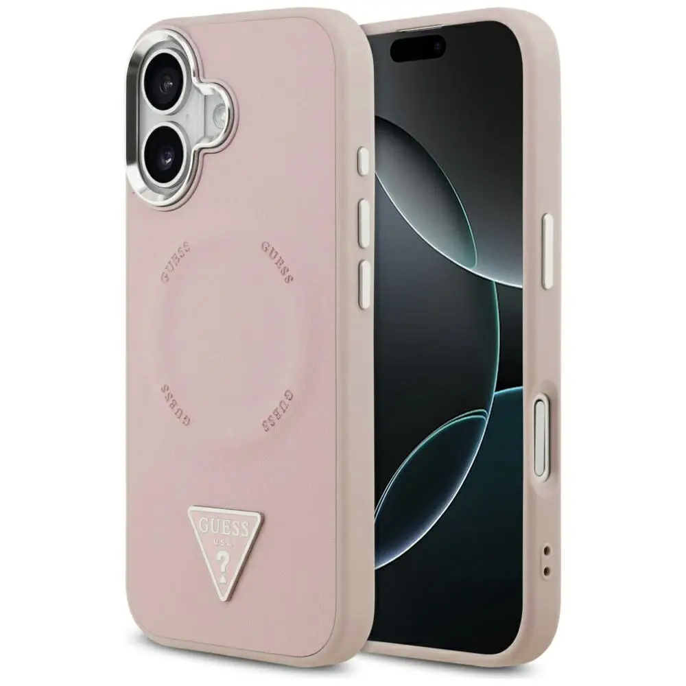 Guess Hardcase Triangle Logo MagSafe iPhone 17 růžová