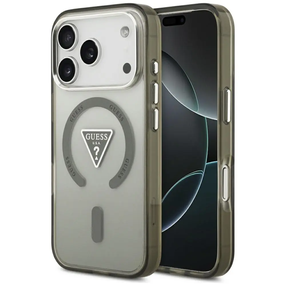 Guess IML Gradient Triangle Logo MagSafe iPhone 17 Pro Khaki