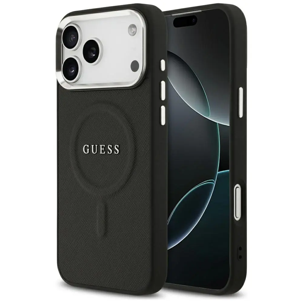 Zadní kryt Guess PU Saffiano MagSafe pro iPhone 17 Pro Max Black