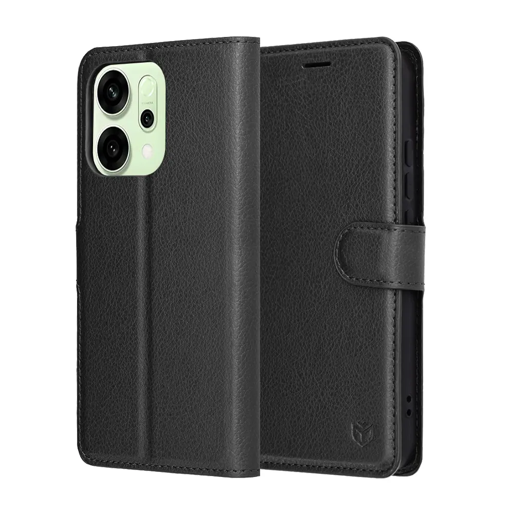 Pouzdro Techsuit Leather Folio pro Oppo Reno14 černé