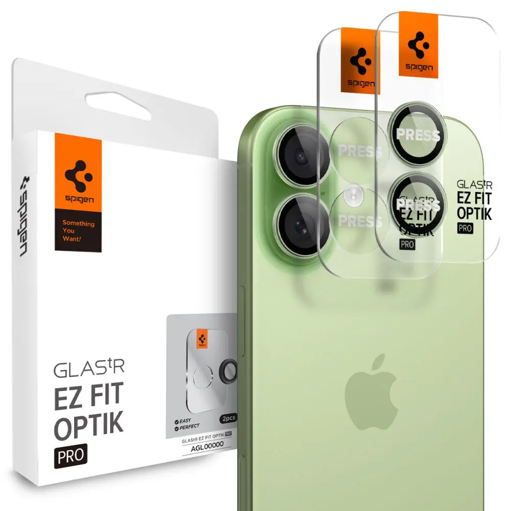 Spigen Optik.tR EZ Fit Pro sklo na kameru (2 ks) iPhone 17/16 Plus/16 zelená