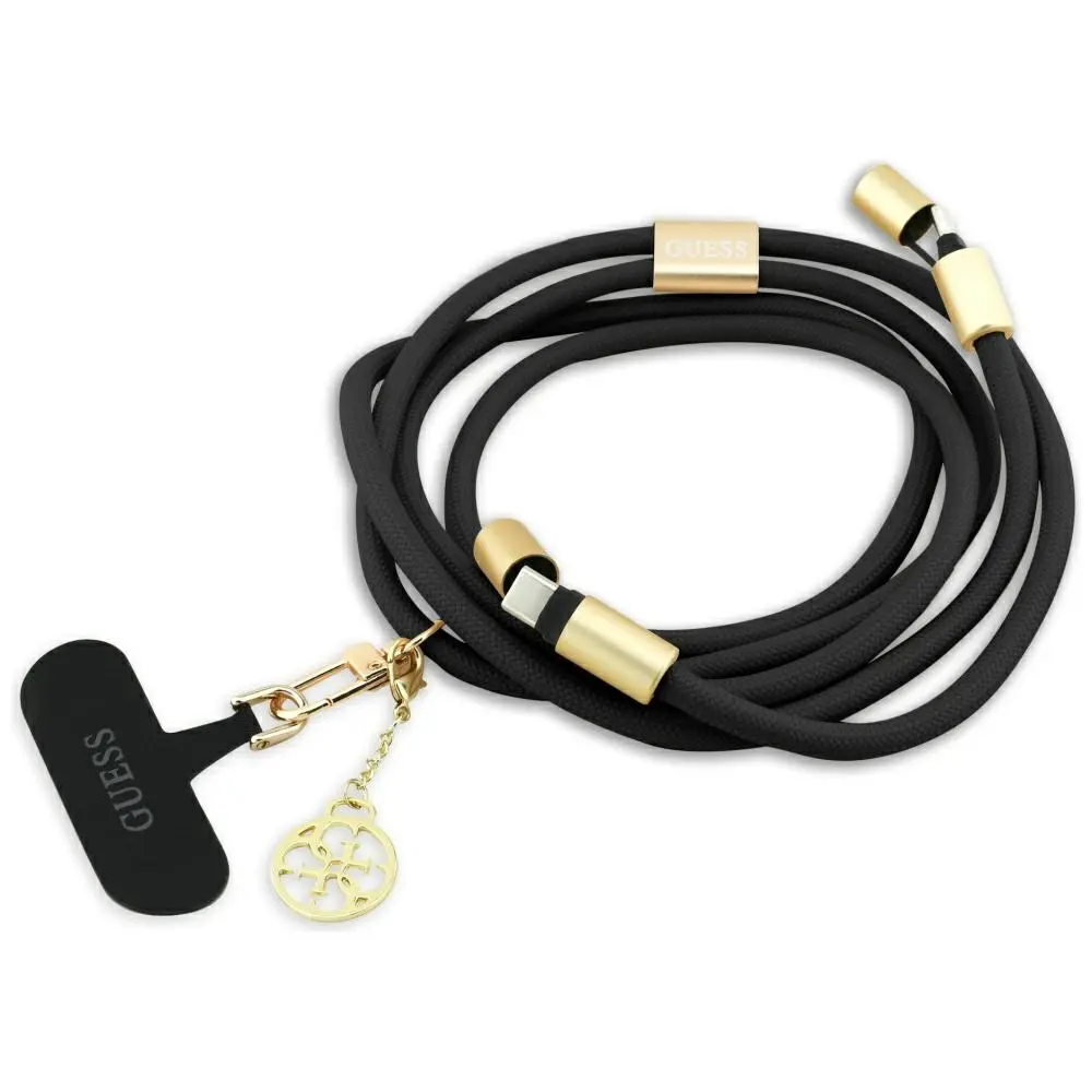 Guess Data Cable CBDY 4G Charm USB-C na USB-C Rychlé nabíjení 1.5m černá