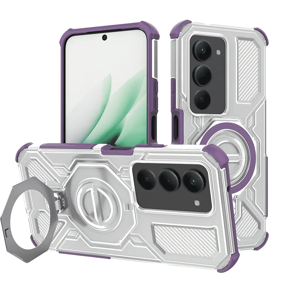 Techsuit Carbon Shield PRO pro Xiaomi Redmi 15 4G / 5G fialový průhledný