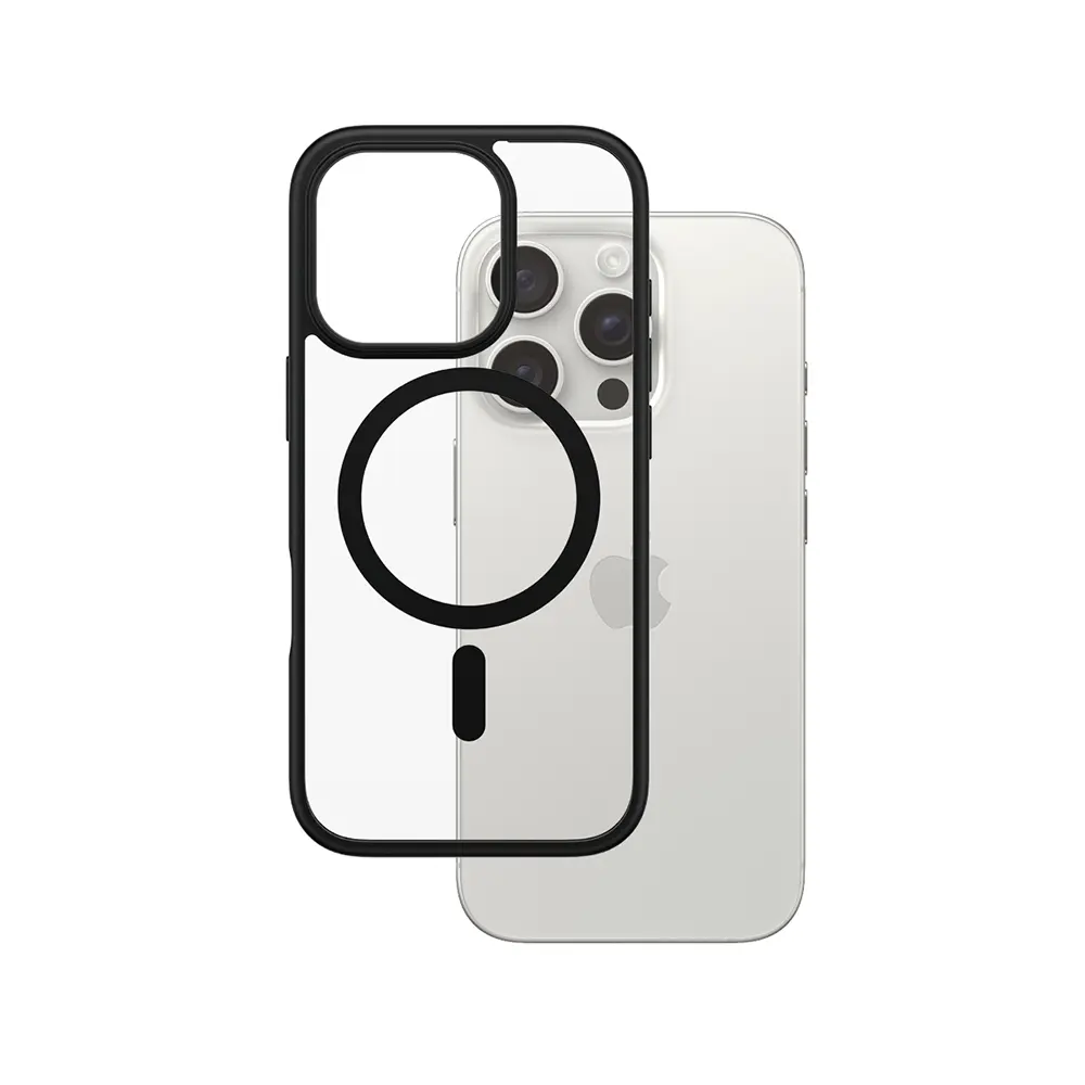 PanzerGlass® HardCase Black MagSafe &amp; Frame Series iPhone 16 Pro průhledný