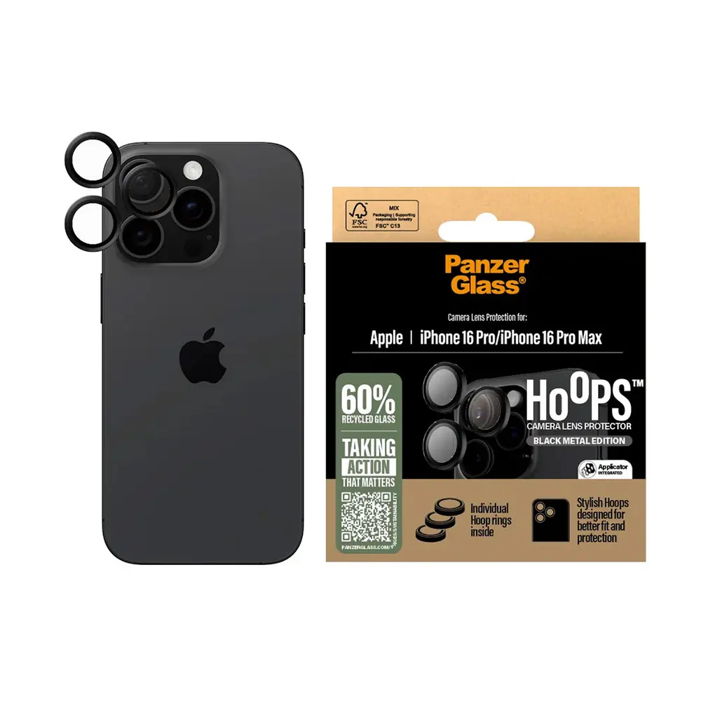 PanzerGlass Hoops ochrana čočky fotoaparátu iPhone 16 Pro/Pro Max černá
