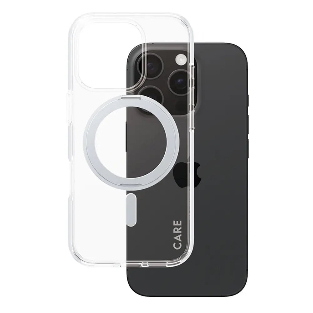 PanzerGlass® CARE Feature Silver Kickstand &amp; MagSafe iPhone 16 Pro průhledný