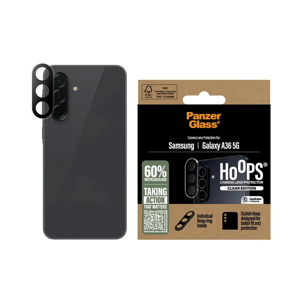 PanzerGlass® Hoops® ochrana čočky fotoaparátu Samsung Galaxy A36 5G průhledná