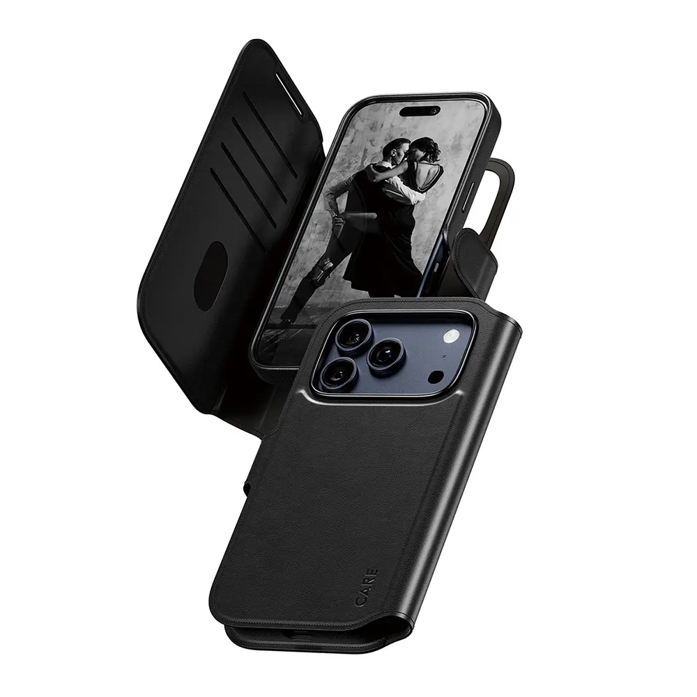 Pouzdro PanzerGlass® CARE MagSafe Tango Two-in-One Wallet iPhone 17 Pro černé