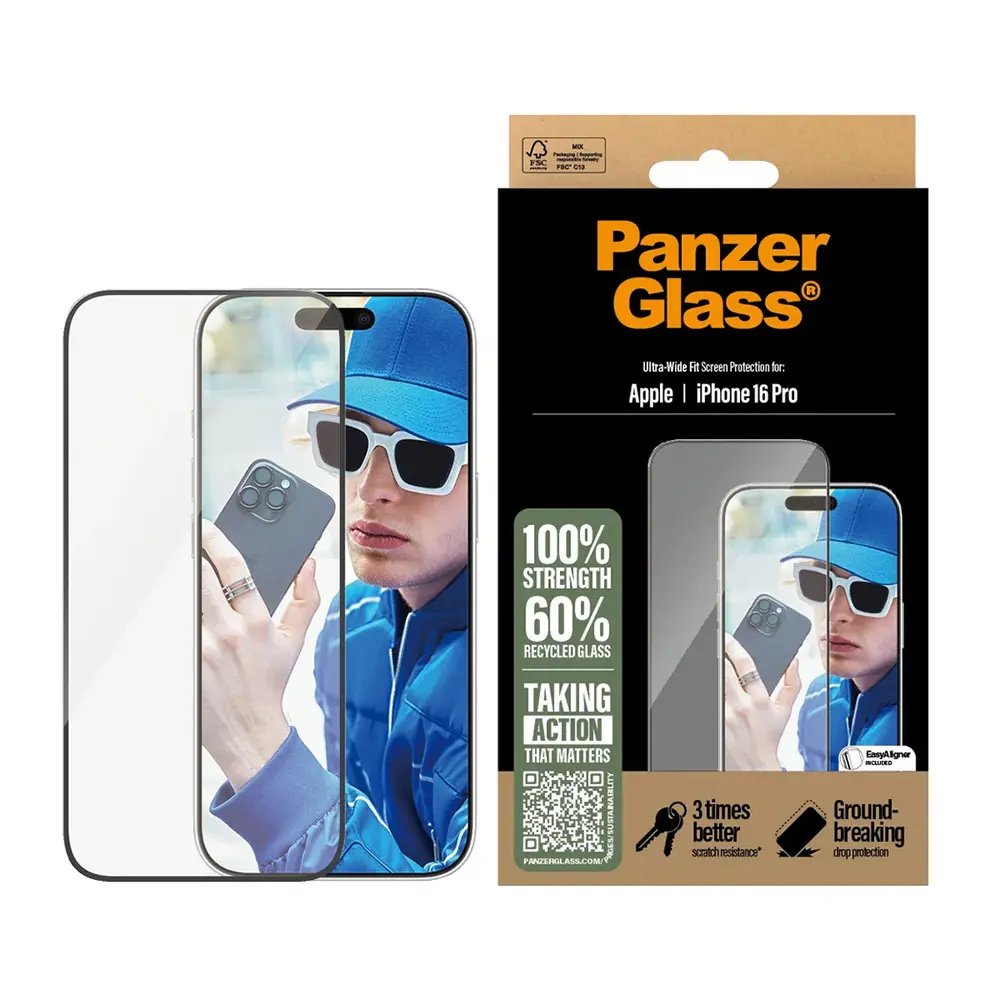 PanzerGlass Ultra-Wide Fit ochranné sklo iPhone 16 Plus iPhone 15 Plus černé