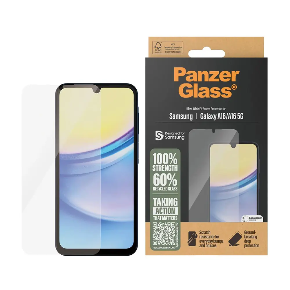 PanzerGlass Ultra-Wide Fit ochranné sklo s EasyAligner Samsung Galaxy A16 čiré