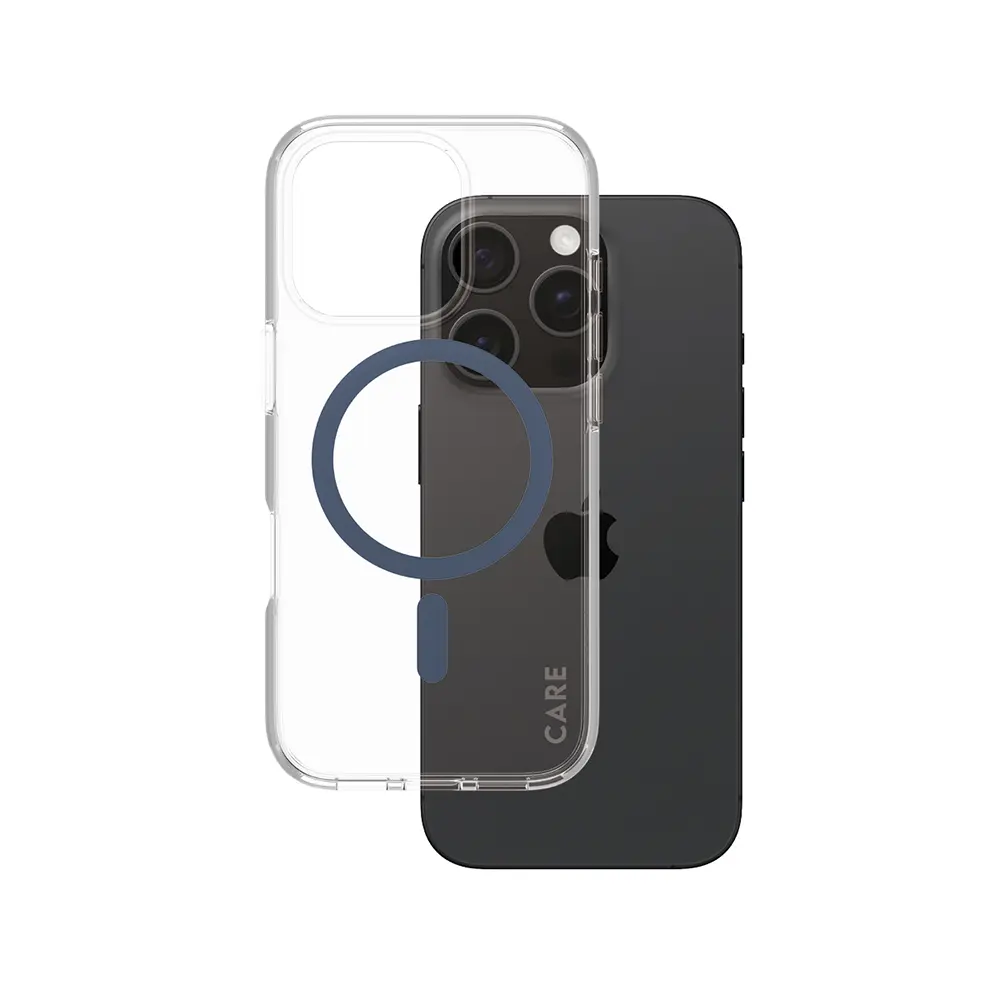 PanzerGlass® CARE Flagship Urban Combat modrý MagSafe iPhone 16 Pro průhledný