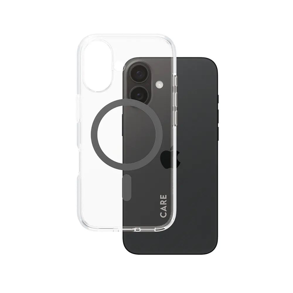PanzerGlass® CARE Flagship Urban Combat černý MagSafe iPhone 16 průhledný