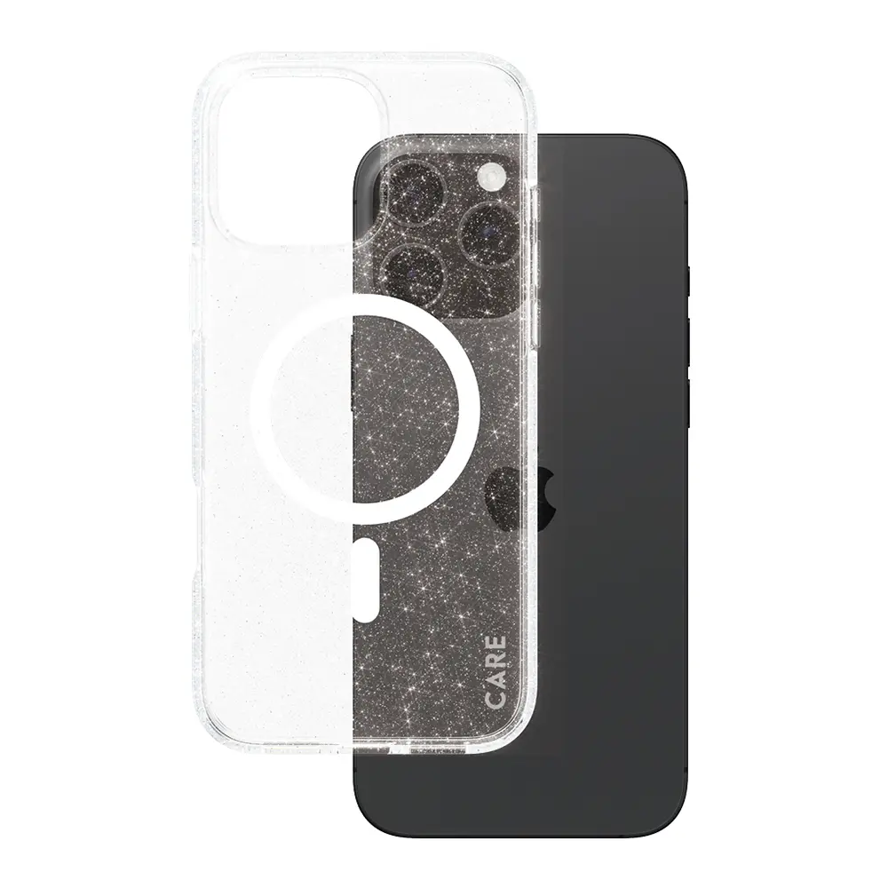 PanzerGlass® CARE Flagship Urban Combat Star Lit bílý MagSafe iPhone 16 Pro Max průhledný