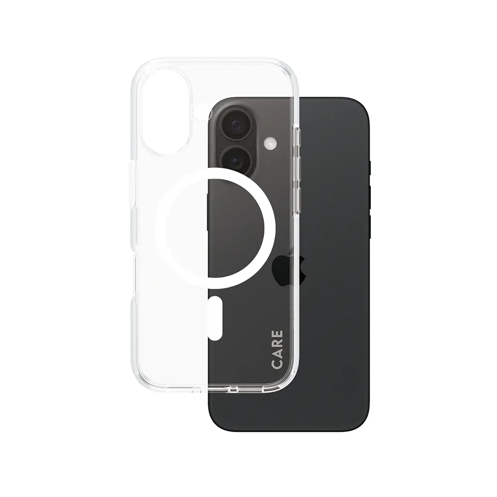 PanzerGlass® CARE Flagship Urban Combat bílý MagSafe iPhone 16 průhledný