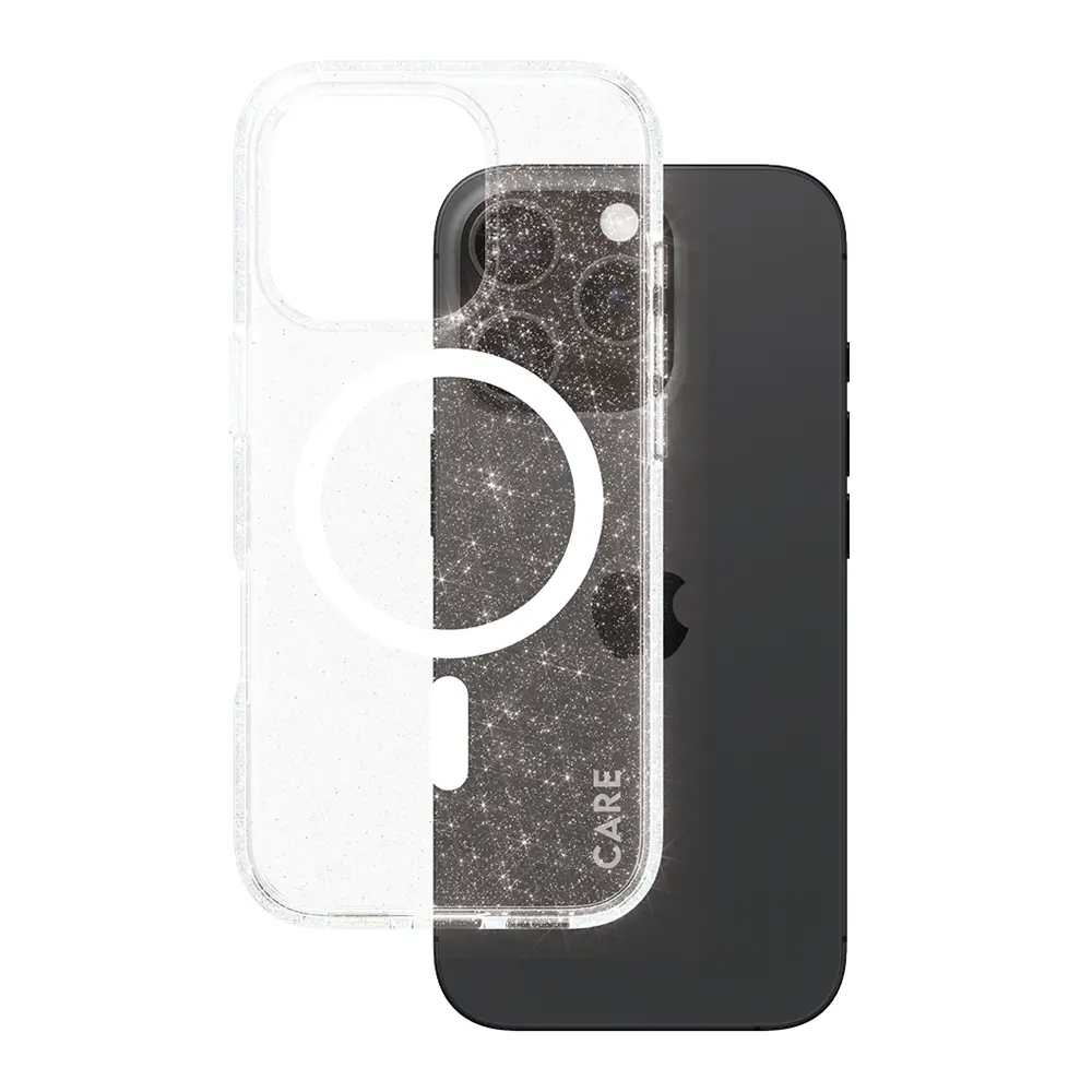 PanzerGlass® CARE Flagship Urban Combat Star Lit Bílá MagSafe iPhone 16 Pro Průhledný