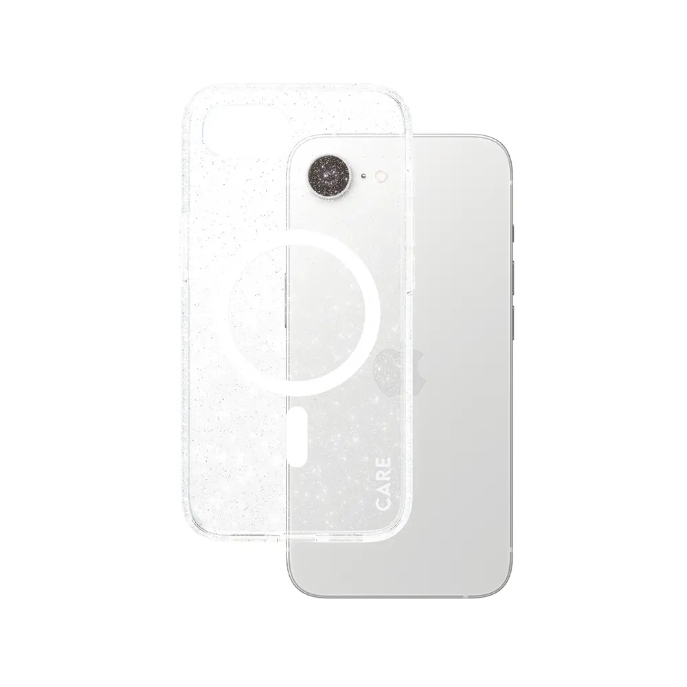 PanzerGlass® CARE Flagship Urban Combat Star Lit s bílým Qi pro iPhone 16e průhledný