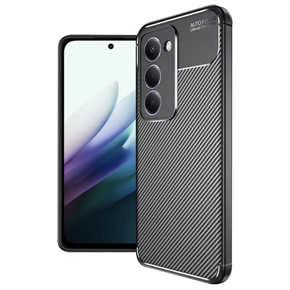 Techsuit - CarbonFiber pouzdro s karbonovým vzorem pro Xiaomi Redmi 15 4G / Redmi 15 5G - černé