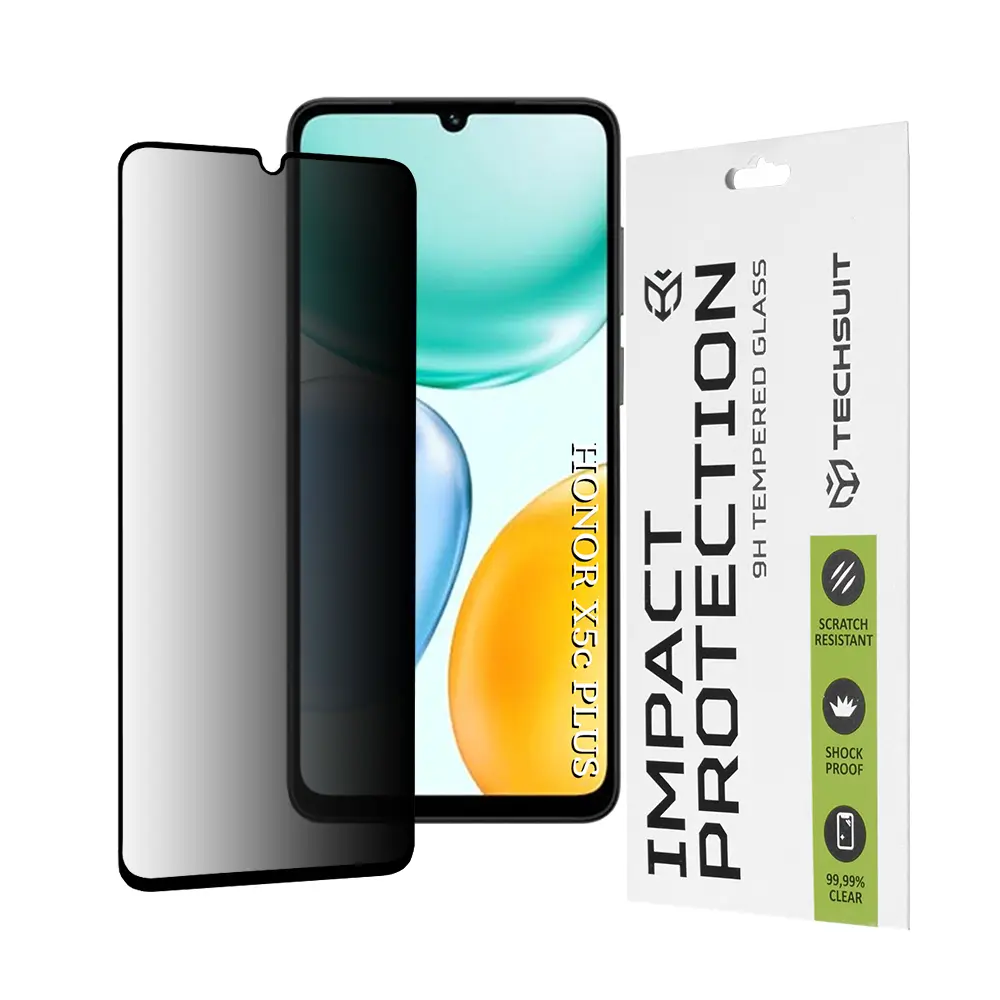 Ochranné sklo Techsuit 111D Privacy Full Glue pro Honor X5c Plus černé