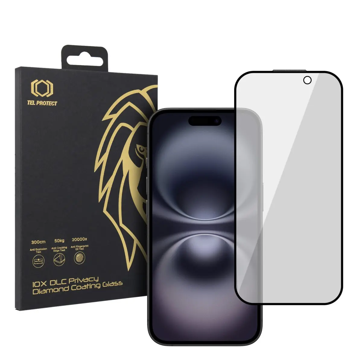 Tvrzené sklo Tel Protect 10X Privacy DLC Diamond Coating pro iPhone 16