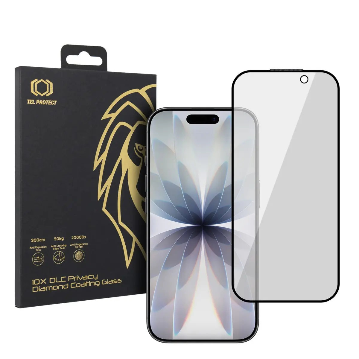Tvrzené sklo Tel Protect 10X Privacy DLC Diamond Coating pro iPhone 16 Pro-17