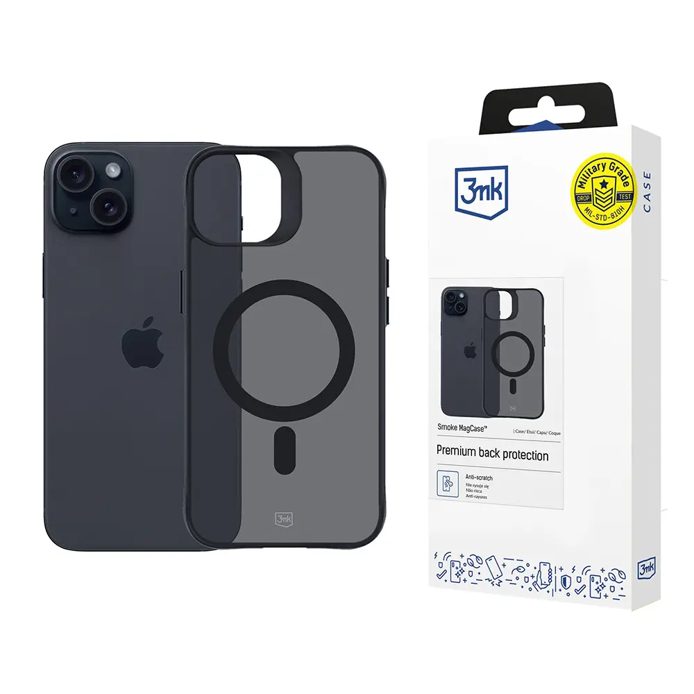 3mk Smoke MagCase iPhone 15 černý