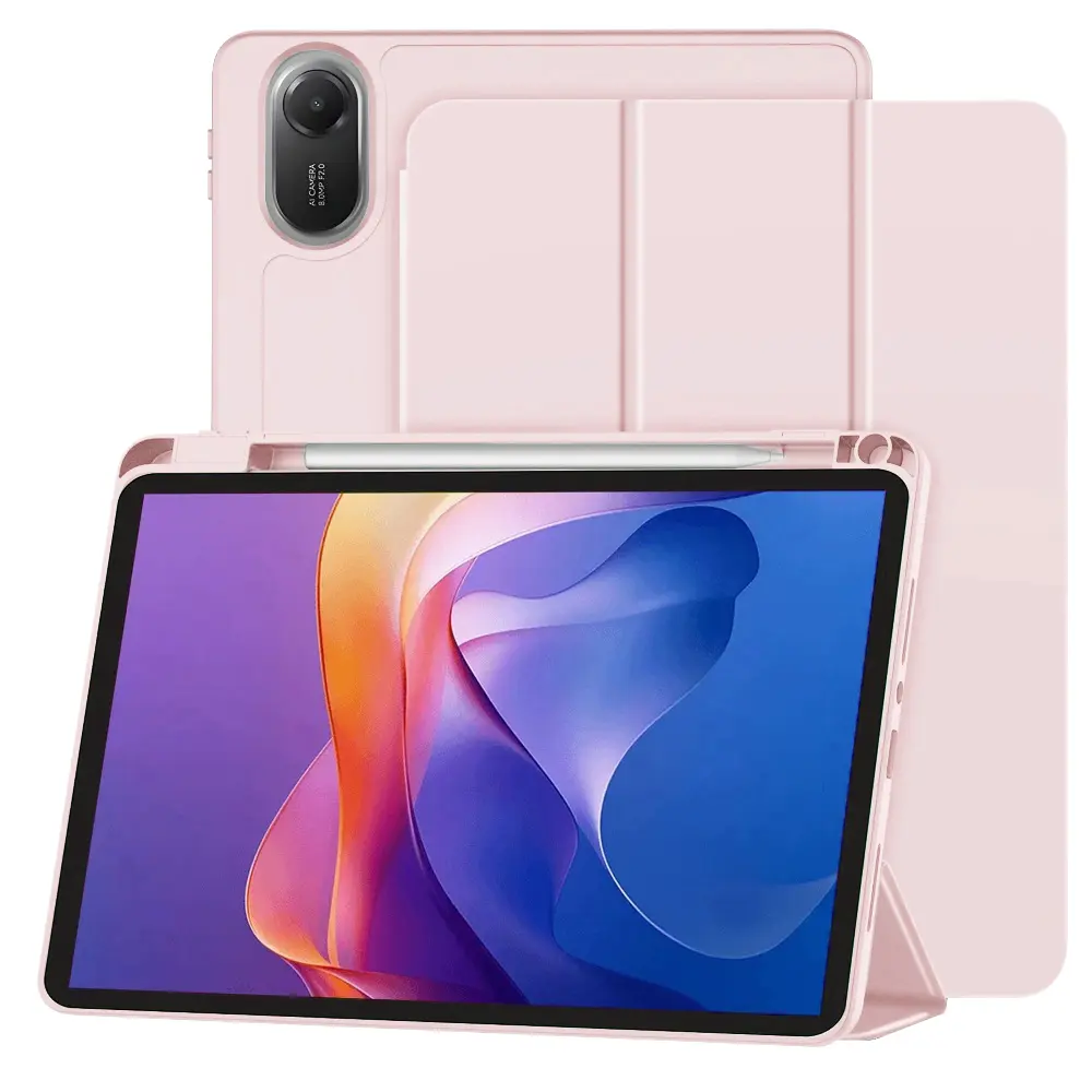 Techsuit - Flex Trifold pouzdro se stojanem a držákem na tužku pro Xiaomi Redmi Pad 2 - růžové