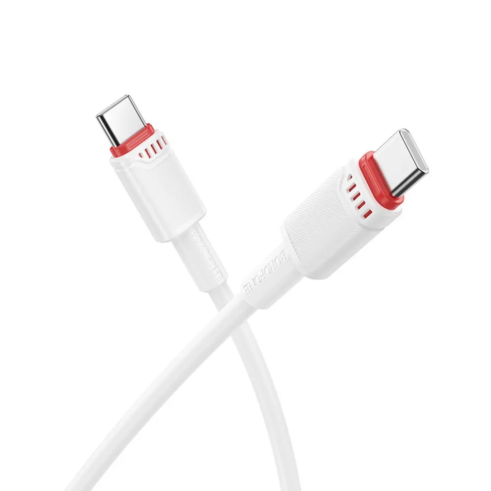 Datový kabel Borofone BX110 Beneficio USB-C - USB-C 60W 3A 1m bílý