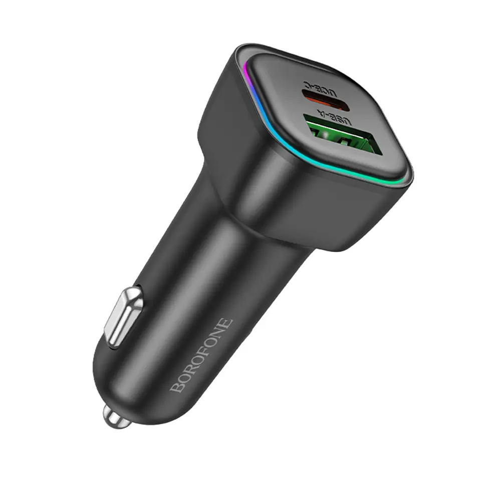 Borofone autonabíječka Trophie BZ28A 1x USB 1x Type-C 30W LED černá