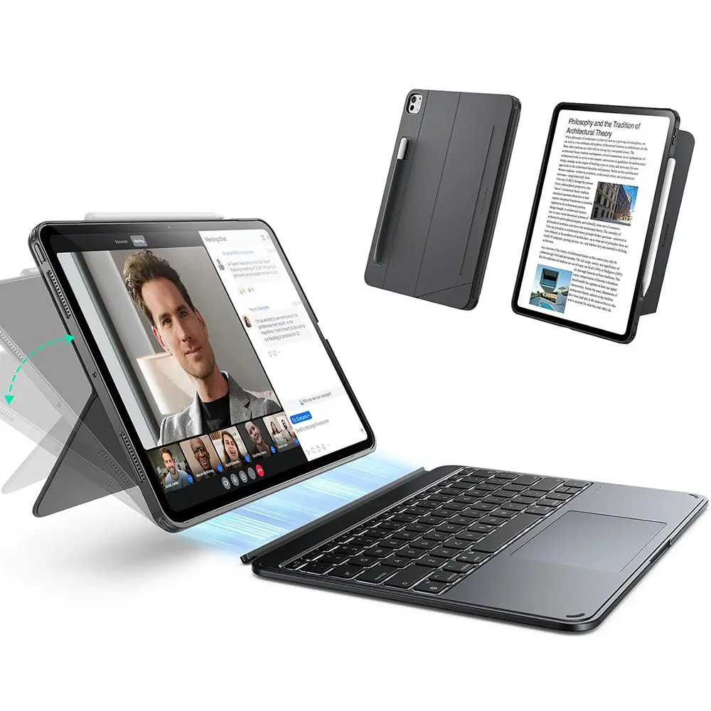 ESR Shift pouzdro s klávesnicí iPad 10 2022 10.9 11 2025 tmavě šedé