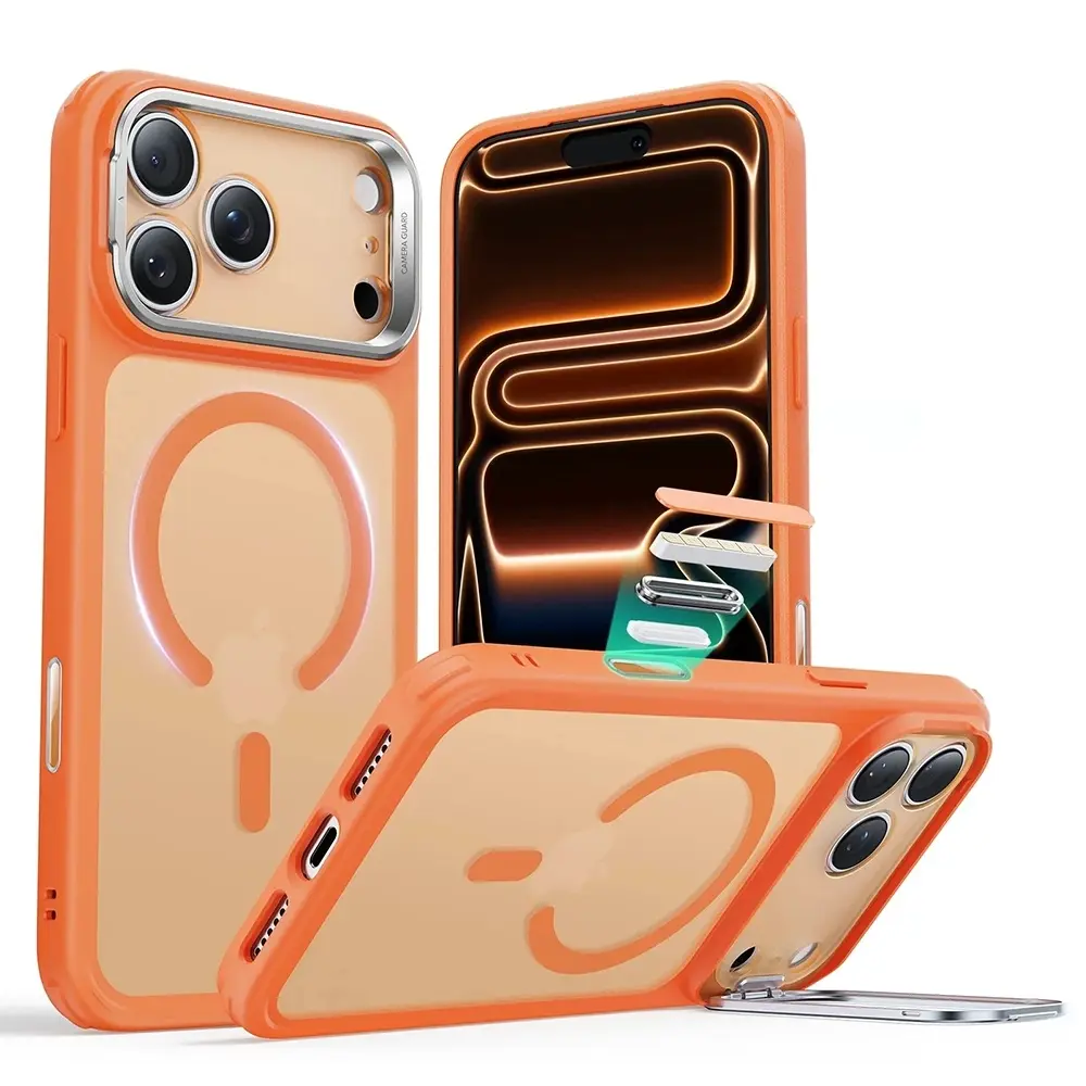ESR Classic Hybrid HaloLock Kickstand iPhone 17 Pro Max Frosted Orange