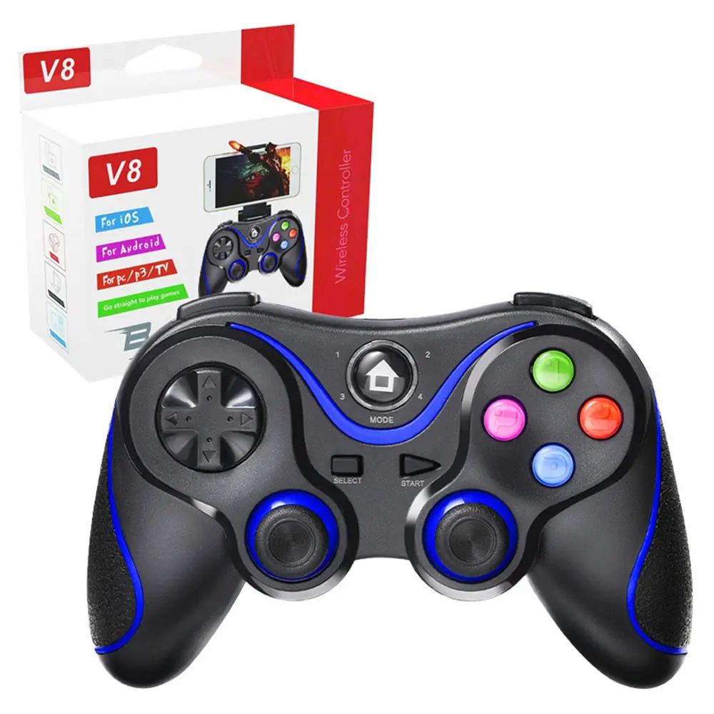 Techsuit – bezdrátový ovladač (V8) – Bluetooth V4.0, 2.4G, 400mAh – modrý