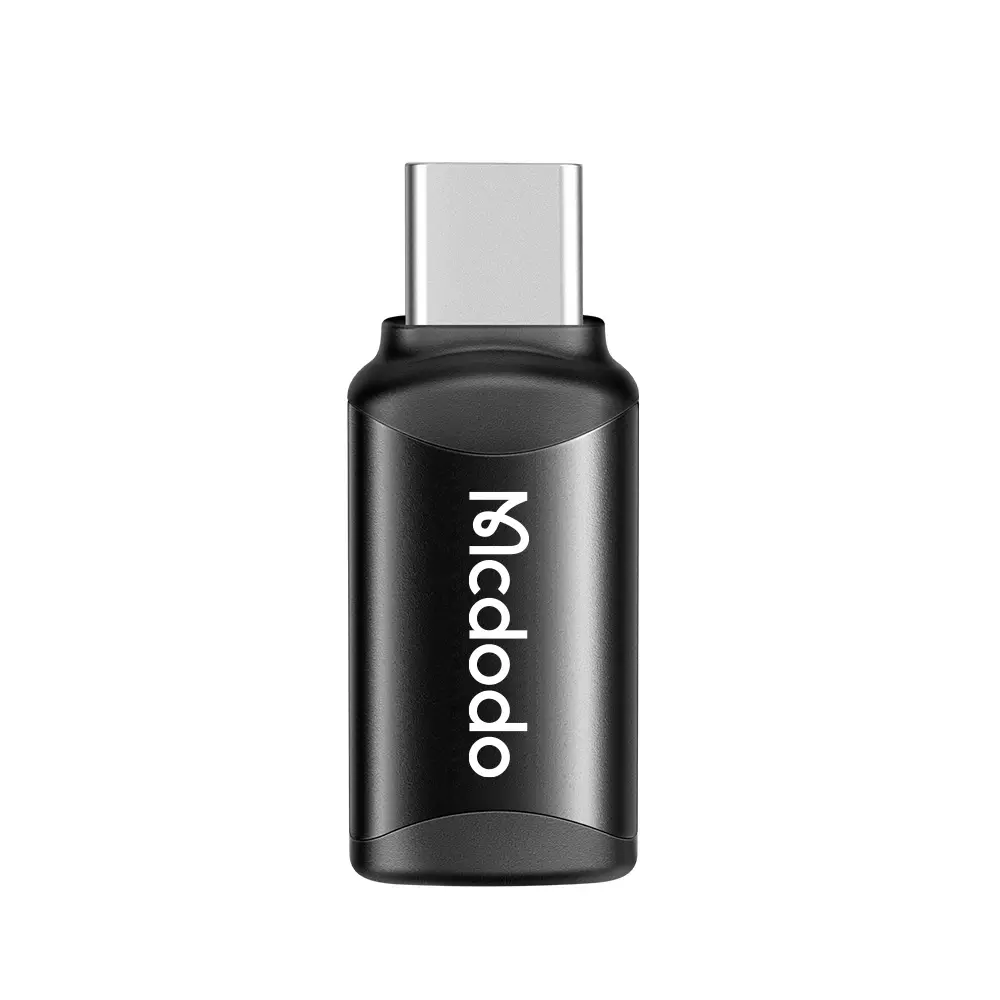 Mcdodo - OTG adaptér (OT-7700) - Lightning na Type-C, hliníková slitina, nabíjení a synchronizace dat, 3A - černá