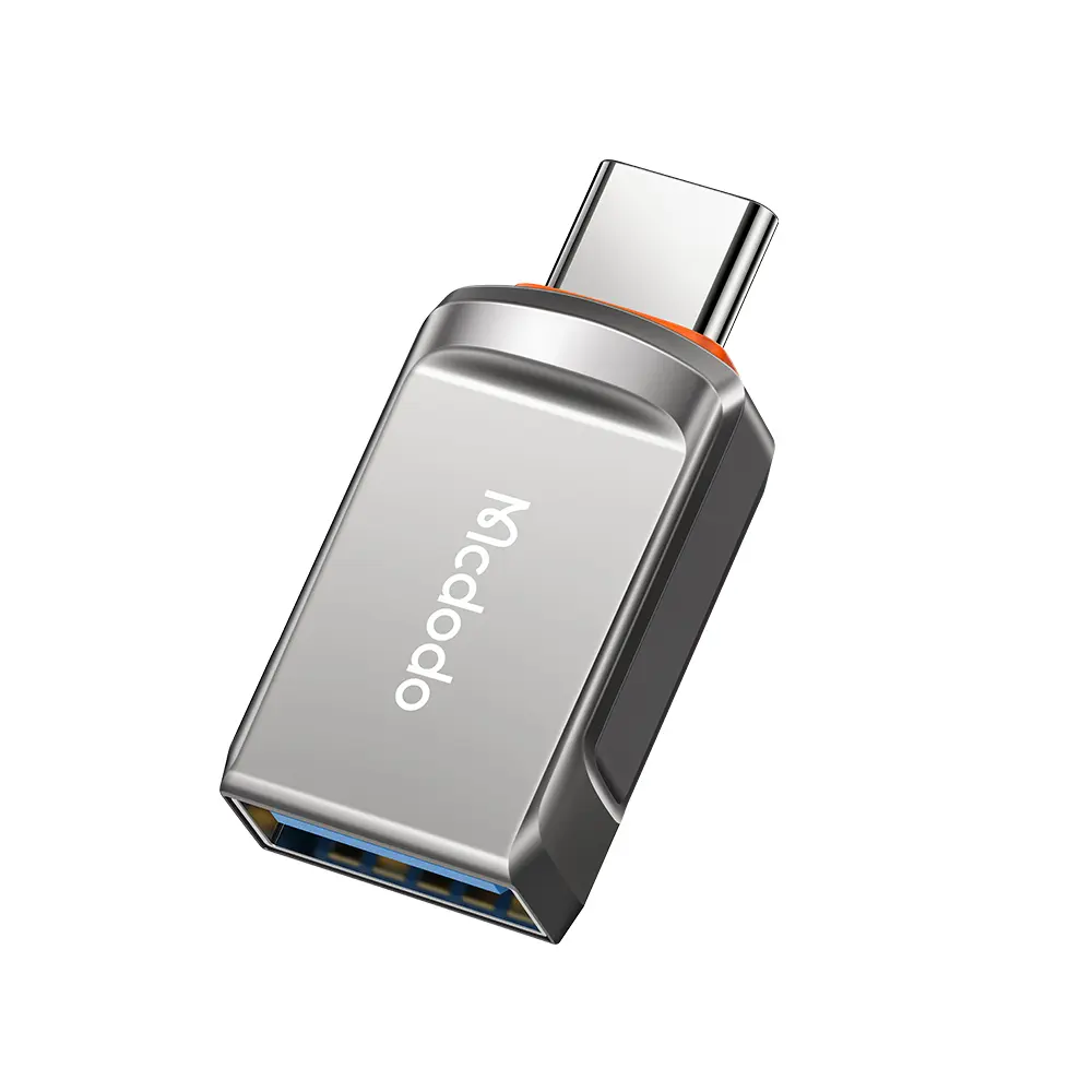 Mcdodo – OTG adaptér (OT-8730) – USB na Type-C, slitina zinku, 5,0 Gbps – tmavě šedá