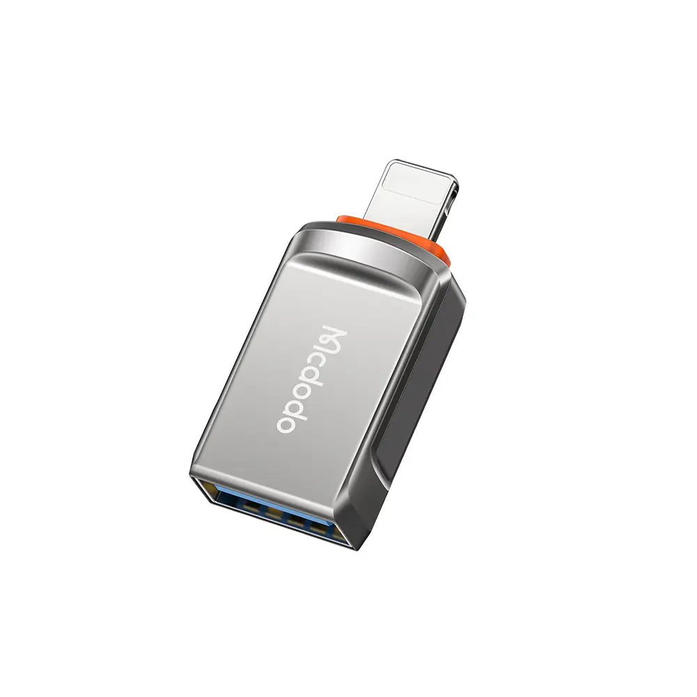 Mcdodo - OTG adaptér (OT-8600) - USB3.0 na Lightning, slitina zinku, 5.0Gbps - tmavě šedá