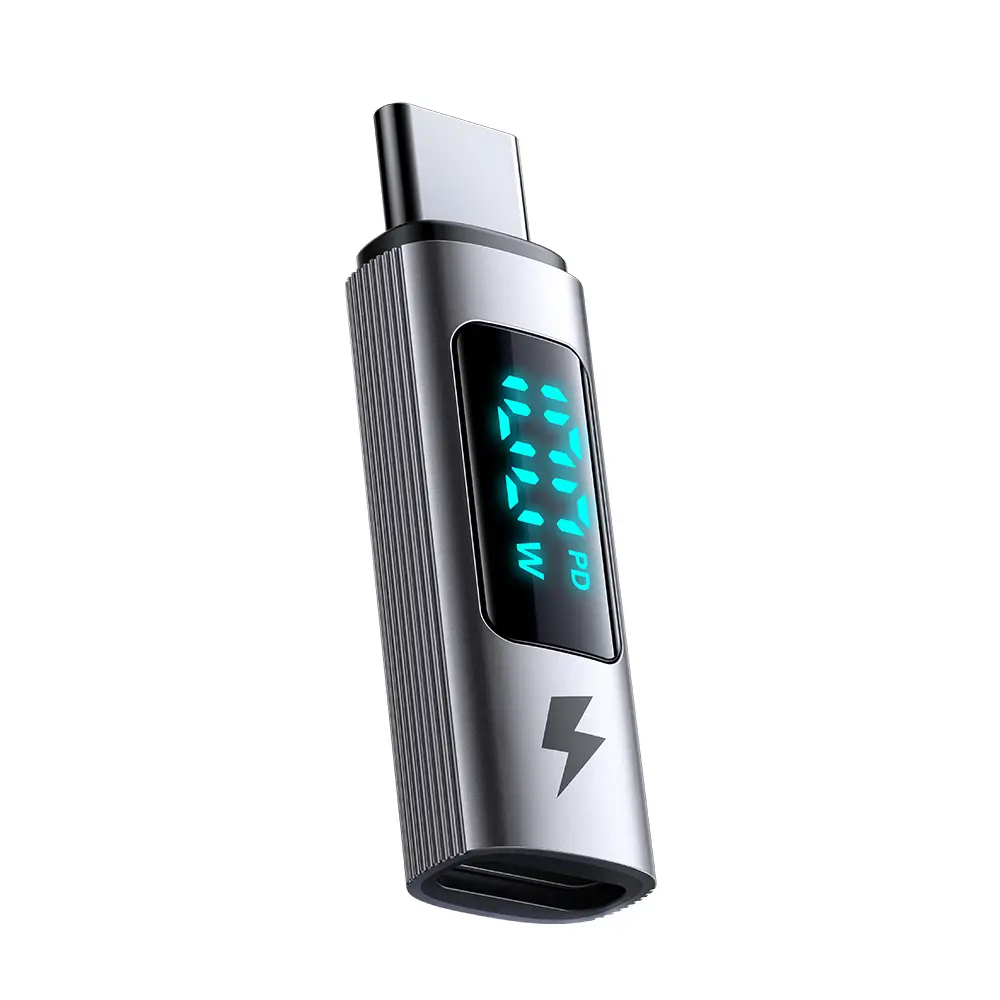 Mcdodo - OTG adaptér řady Wales (OT-6090) - USB-C na USB-C, PD100W, 5A, nabíjení a synchronizace dat, digitální displej - černý