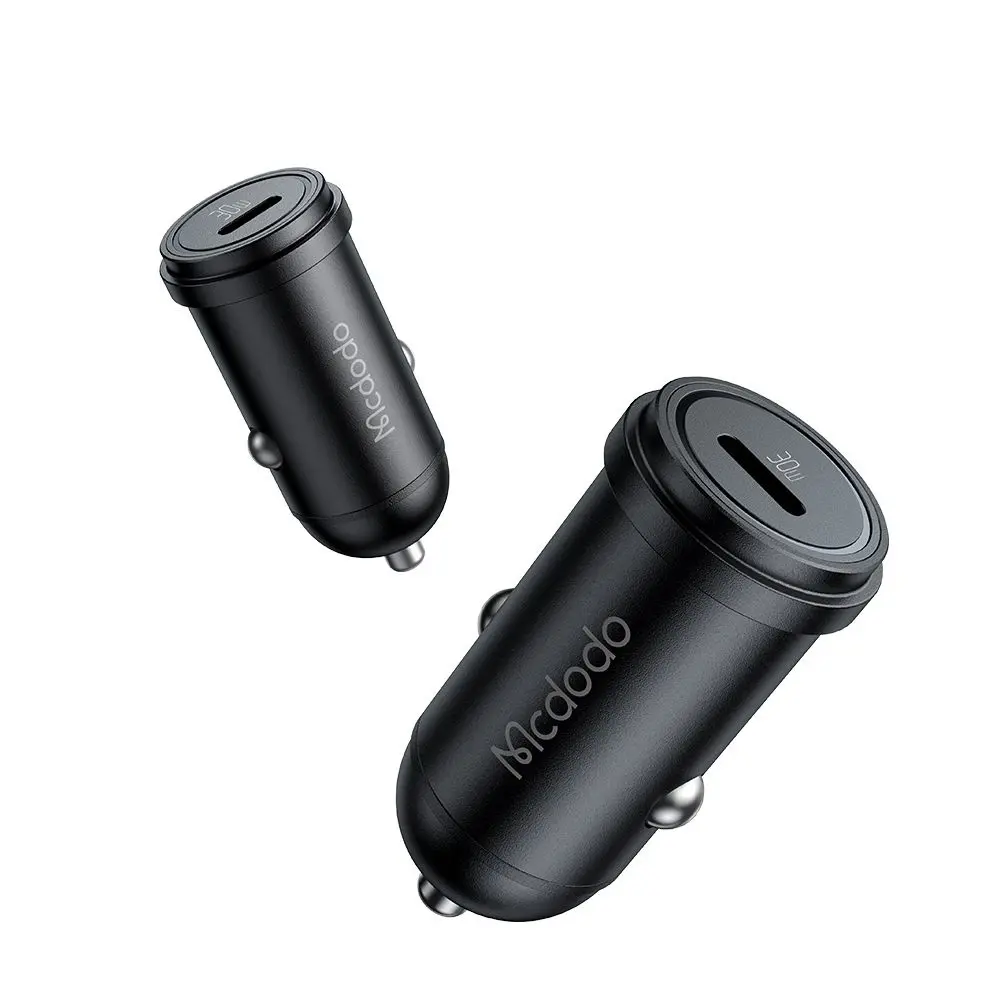 Mcdodo - nabíječka do auta Obsidian Series (CC-7491) - Type-C, PD30W, Smart IC, mini velikost, 1,2m - černá